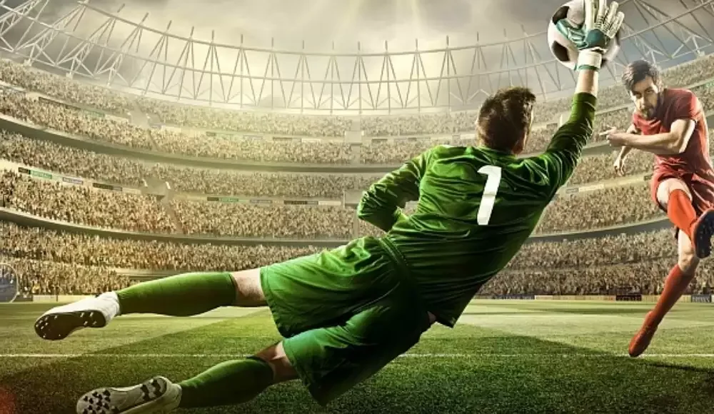 Pemain olahraga dalam suasana pertandingan yang kompetitif